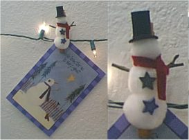 Snowman Christmas Card Display Clips